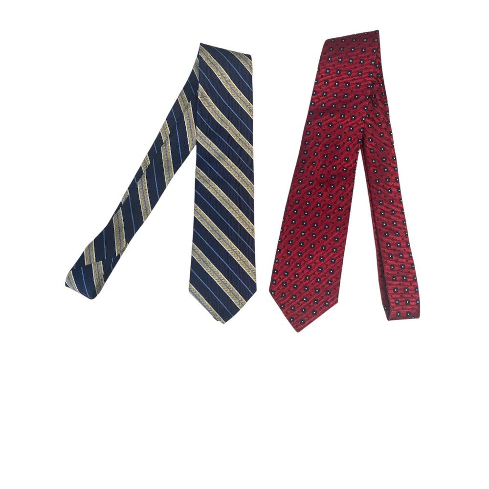 Lot of 2 Brooks Brothers Men’s Ties – Striped & Geometric Pattern, Made in USA, - Picture 2 of 5